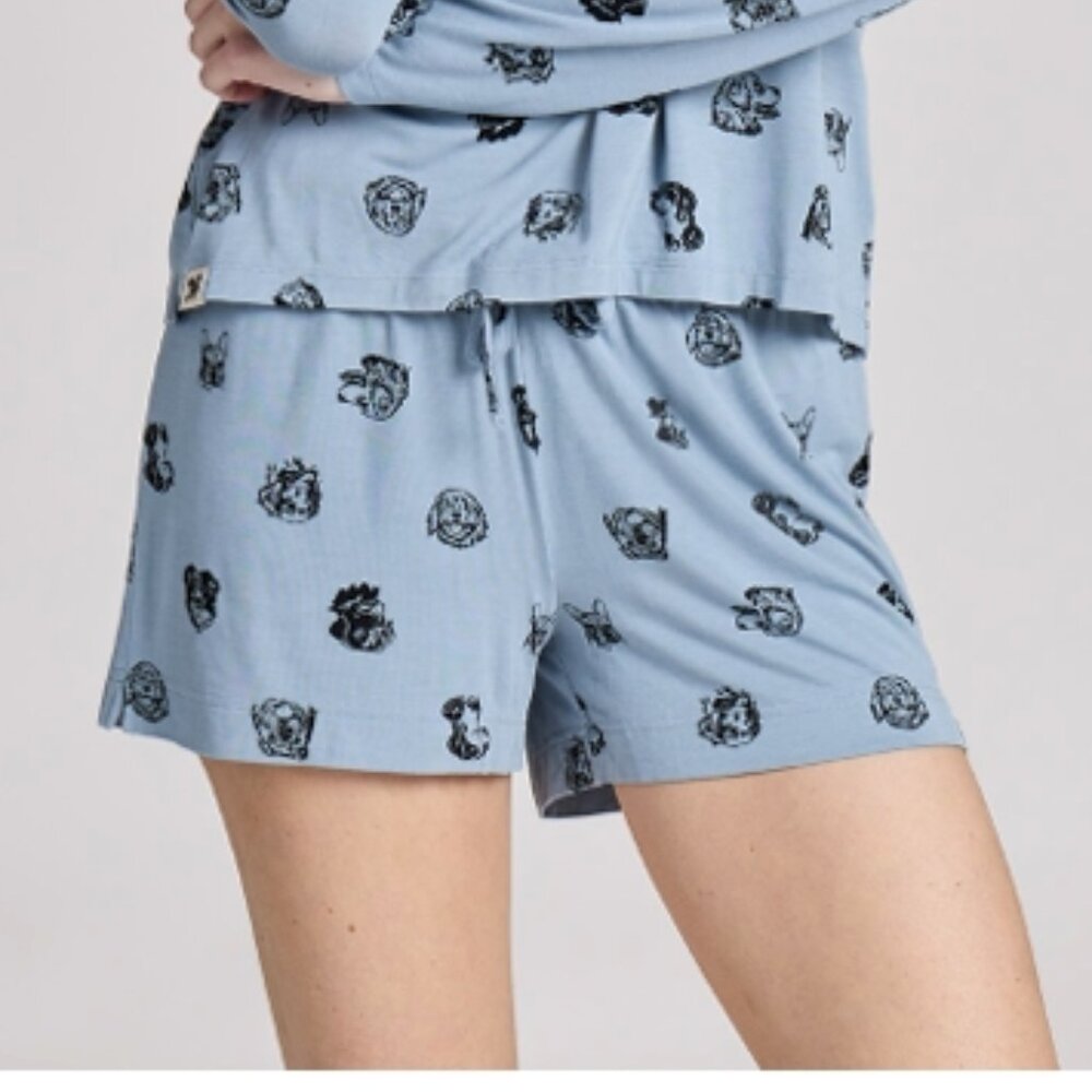 Life is Good Dog Portraits Pattern Lightweight Sleep Short